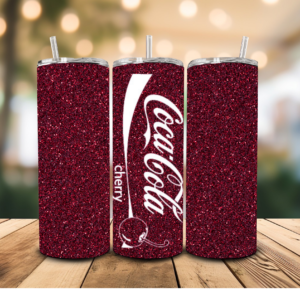 Glitter Cherry Coca Cola Tumbler